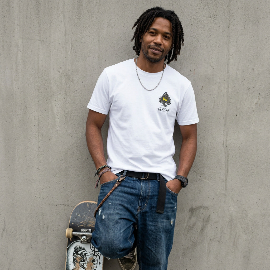 VII Crew aces unisex t shirt in white