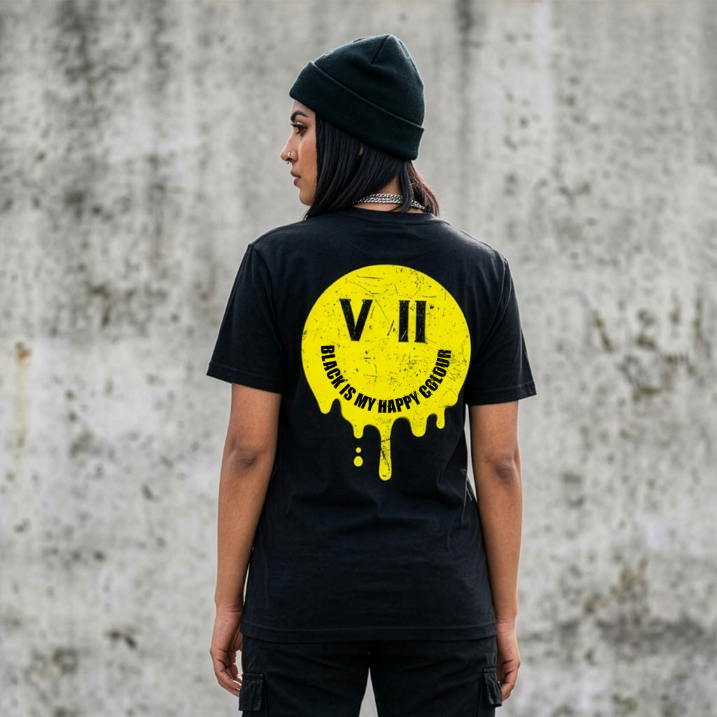 VII Crew black is my happy colour unisex t shirt in black