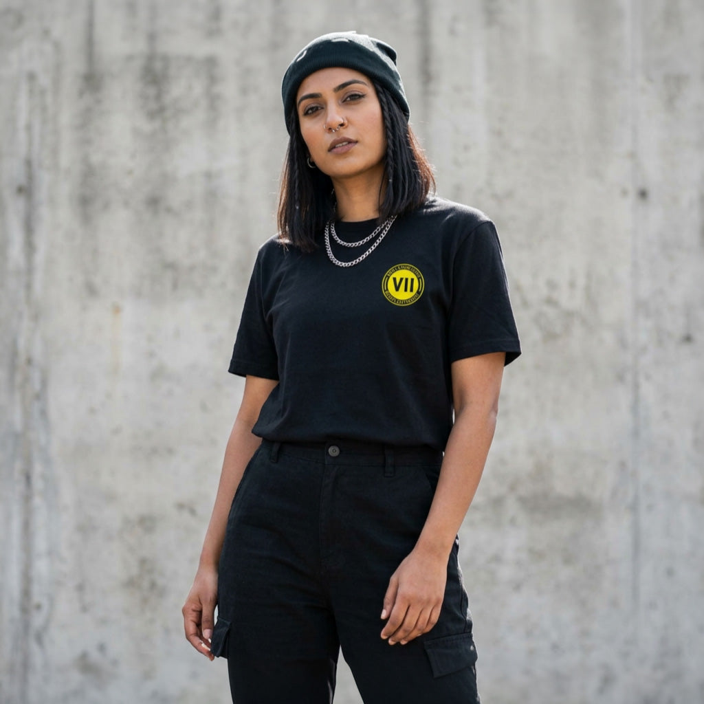 VII Crew black is my happy colour unisex t shirt in black