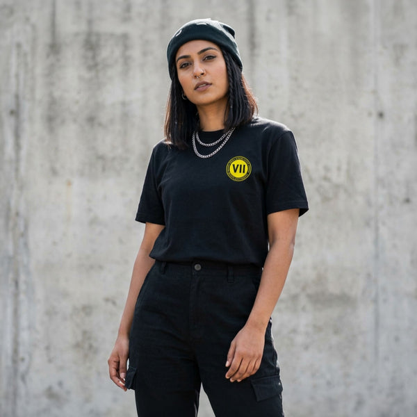VII Crew black is my happy colour unisex t shirt in black