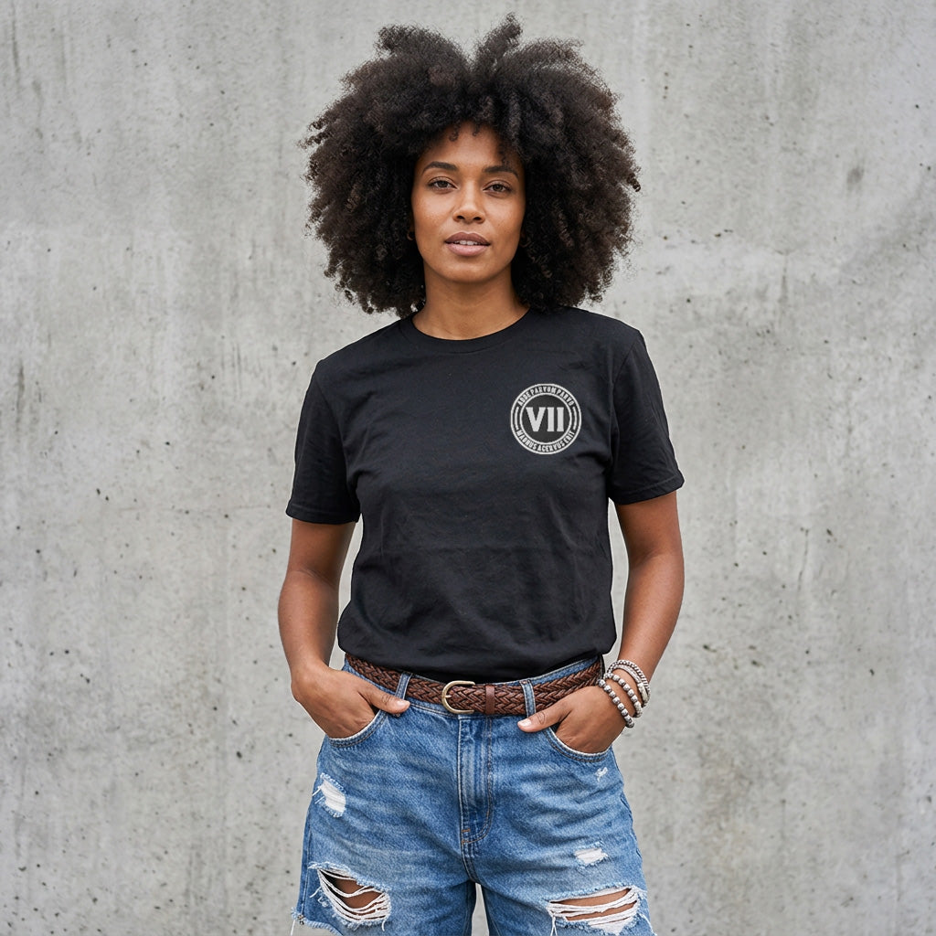 VII Crew London unisex t shirt in black