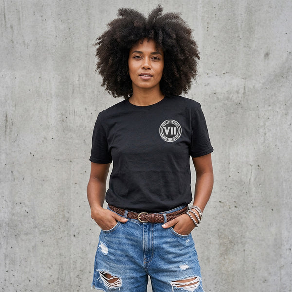 VII Crew London unisex t shirt in black