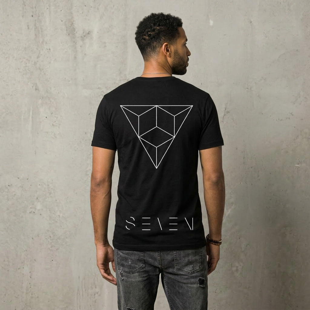 VII Crew minimal unisex t shirt in black