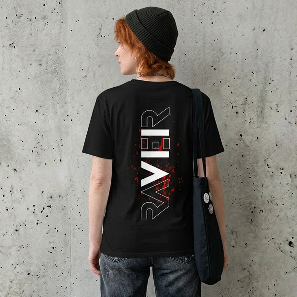 VII Crew raver unisex t shirt in black