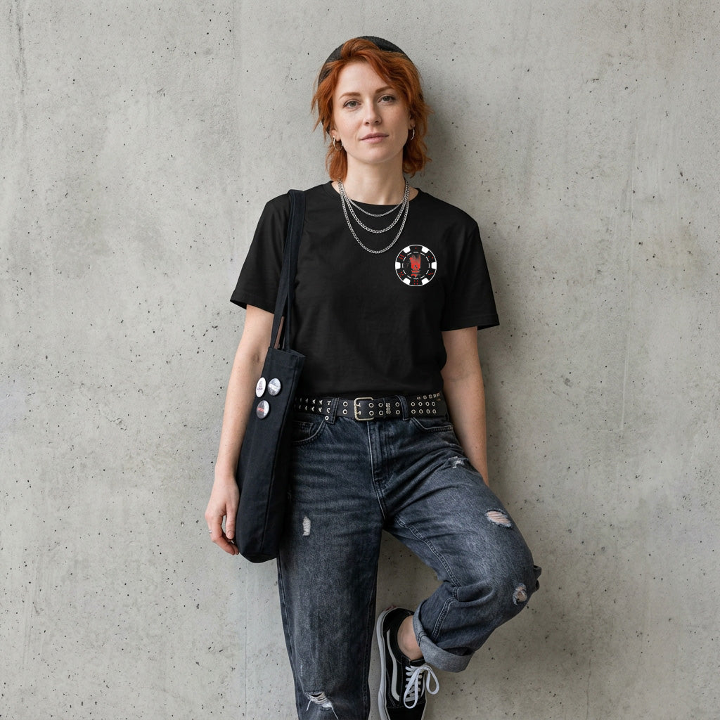 VII Crew raver unisex t shirt in black