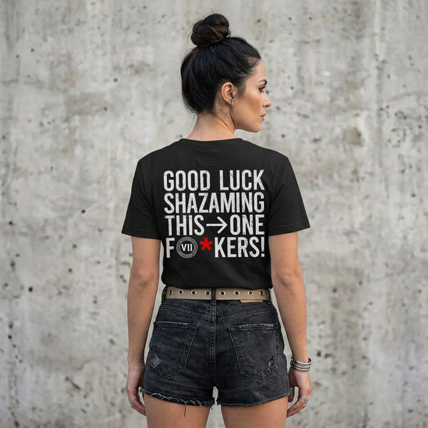 VII Crew good luck shazaming unisex t shirt in black