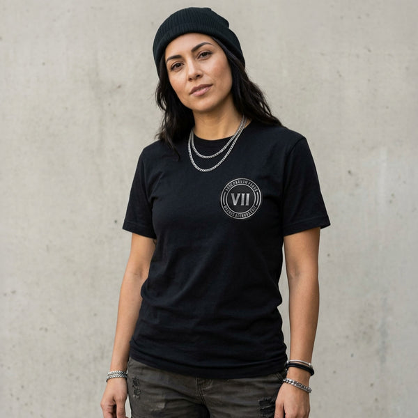 VII Crew smack unisex t shirt in black