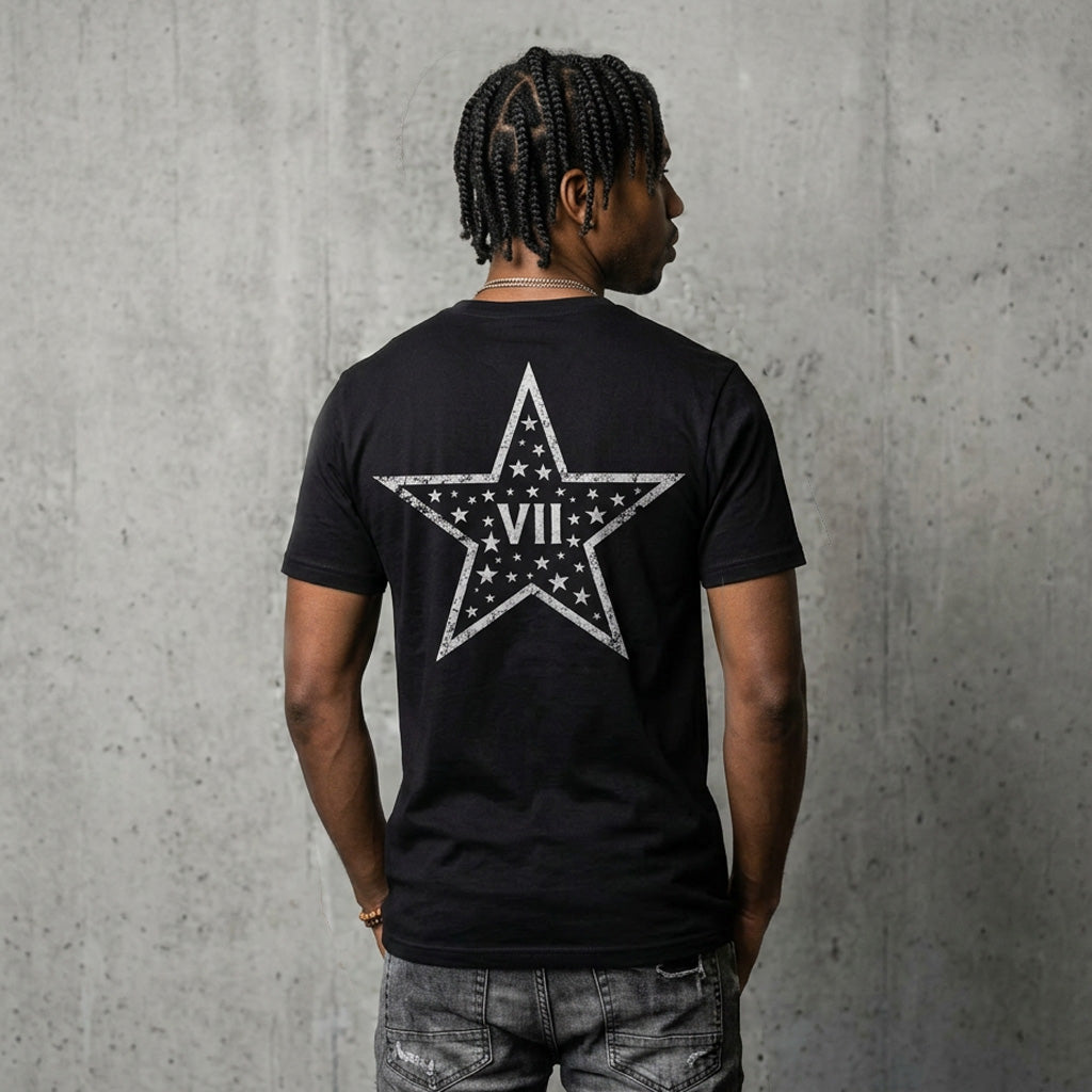 VII Crew a million stars unisex t shirt in black