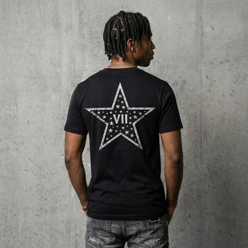 VII Crew a million stars unisex t shirt in black