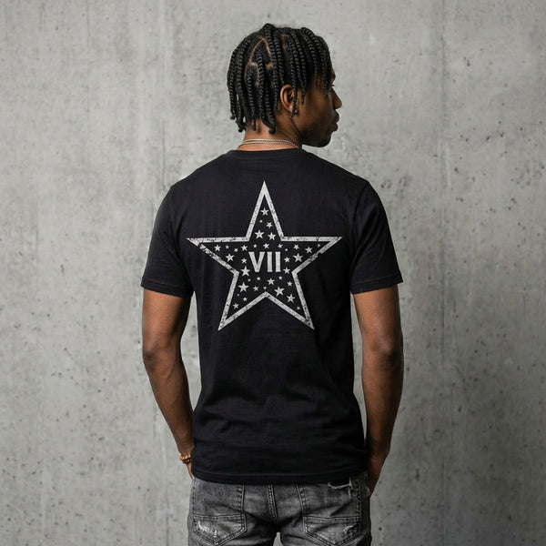 VII Crew a million stars unisex t shirt in black