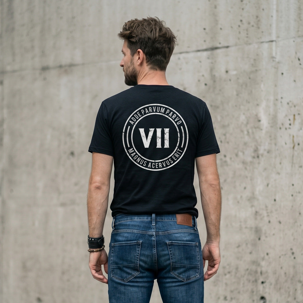 VII Crew logo unisex t shirt in black