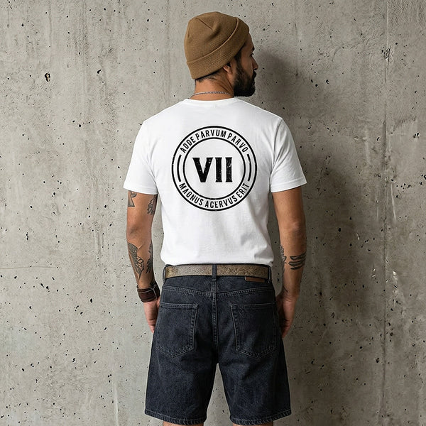 VII Crew logo unisex t shirt in white