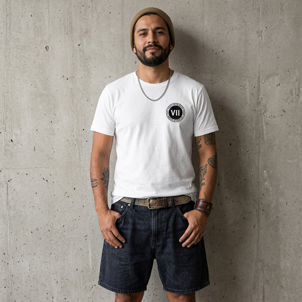 VII Crew logo unisex t shirt in white