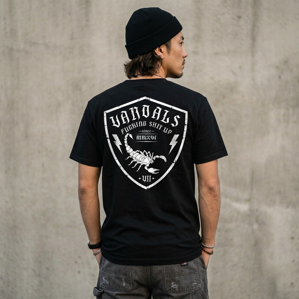 VII Crew vandals unisex t shirt in black